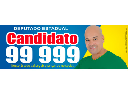 FAIXA PARA CAMPANHAS POLITICAS PERSONALIZADA